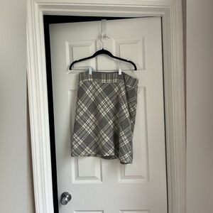 Talbots Gray Plaid A-Line Skirt